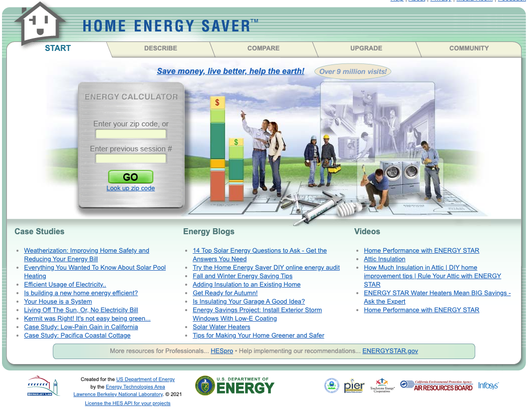 The Home Energy Saver website 